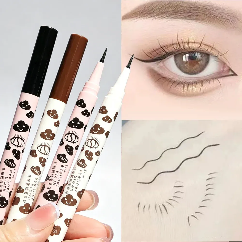 Stylo Eyeliner liquide mat naturel Ultra-fin, imperméable, séchage rapide, pour cils inférieurs, vers à soie, outil de maquillage pour les yeux lisses à haute teneur en pigments