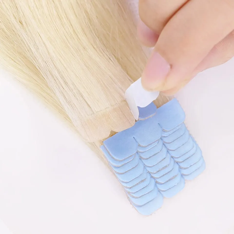 Invisible Adhesive Mini Tape Ins Straight Real Human Hair Extensions Easy Installation Add Volume For Women