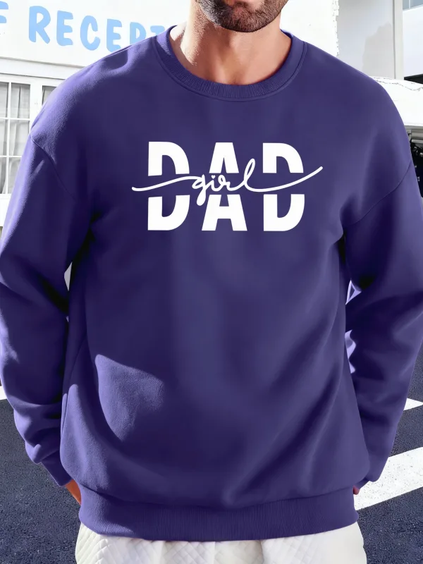 Dad Girl Letter Creativity Printing Pullover Men Autumn Warm Sweatshirts Oversized Fleece Hoodies Soft Casual Streetwear Male