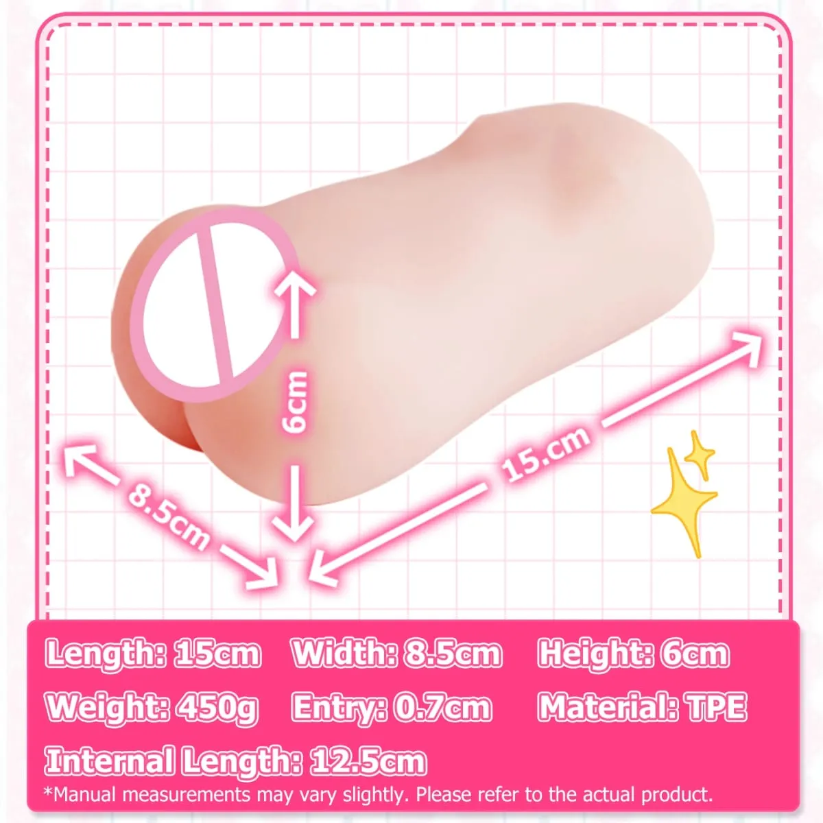 0.7cm Tight Entry Male Masturbator Soft Real Vagina Pocket Pussy Anime Onahole Adult Sex Toy for Men