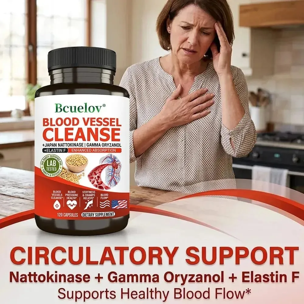 Nattokinase Capsules - Supports Heart and Circulatory Health Helps Maintain Daily Health Vegan and Gluten-Free