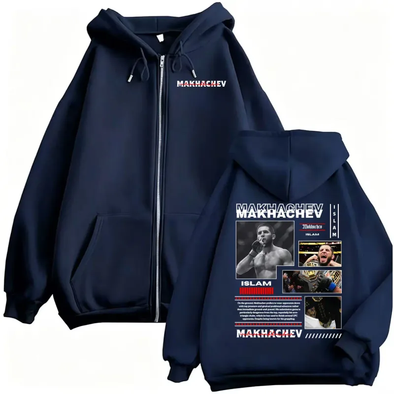 Limited Islam Makhachev Violence Aesthetic Sweatshirt Jacket Coats Men's Vintage Classic Zipper Hoodies Long Sleeve Zip Up Hoody
