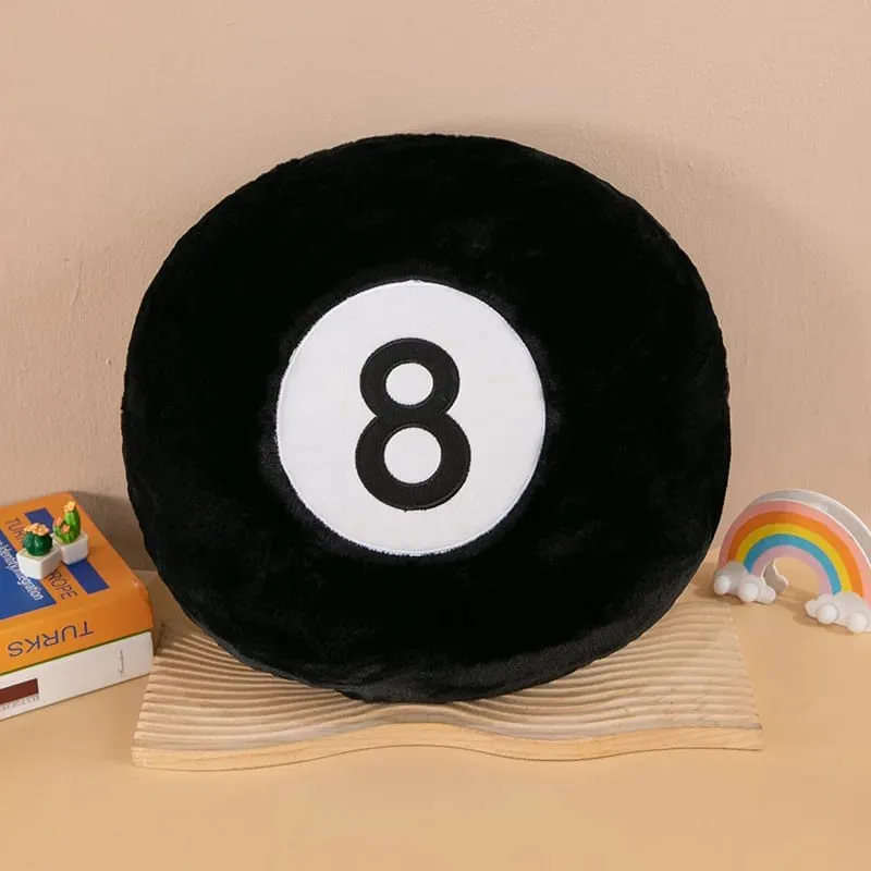 Nice Simulation Billiards 8 Ball Plush Pillow Stuffed Soft Eight Pool Players Home Decor Indoor Sport Creative Gift