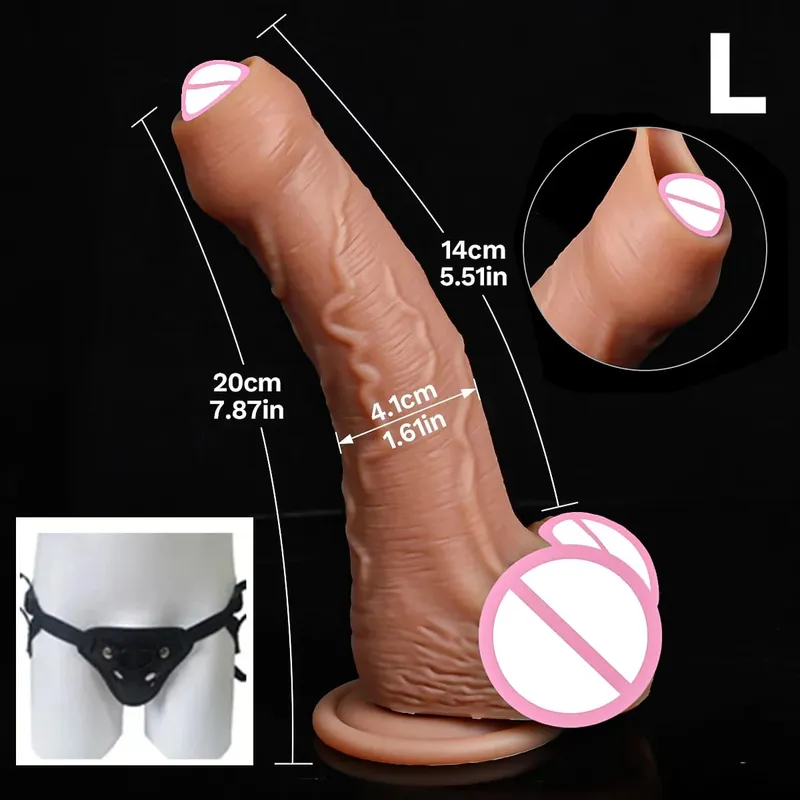 Pas cher doux bite réaliste Strapon gros gode peau sentir petit pénis Double Silicone ventouse bite Gay Anal jouets sexuels hommes femmes