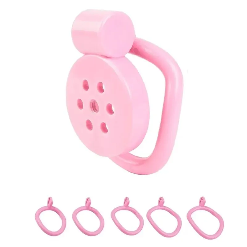 Male Penis Chastity Cage Plug Set Small Chastity Cage 5 Cock Rings With 3 Urethral Plugs Penis Bondage Slave Man Sex Toy