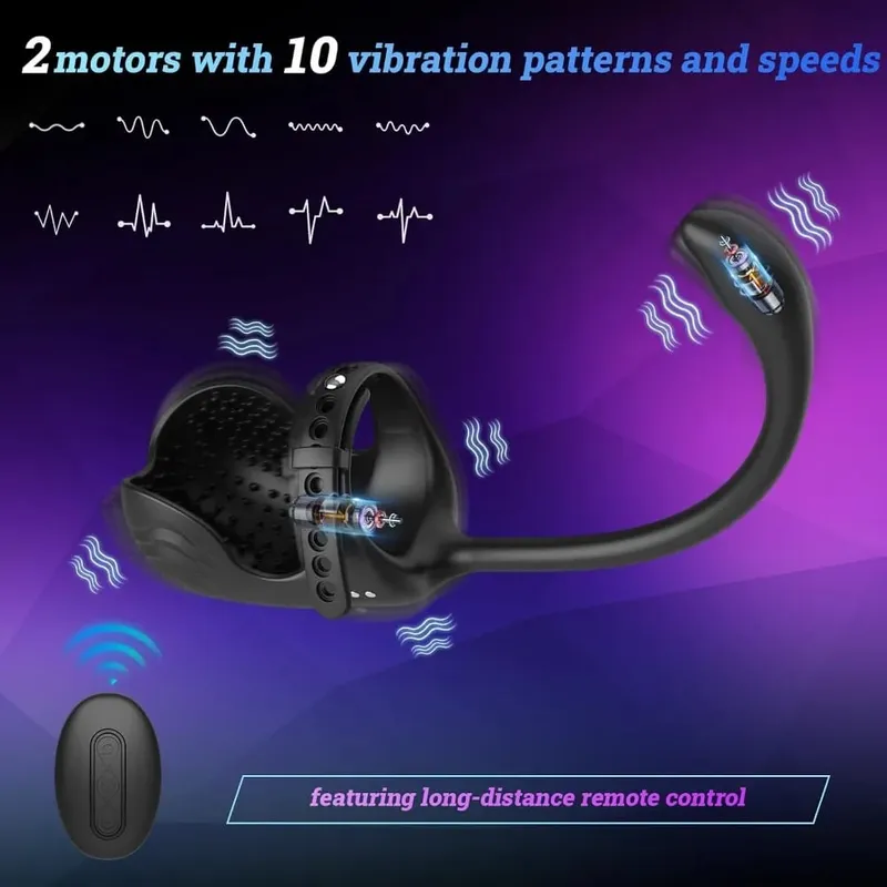 3 in 1 Anal Plug Vibrator Testicle Taint Stimulator Vibrating Cock Ring Remote Control Male Prostate Massager Sex Toy for Couple — image 2