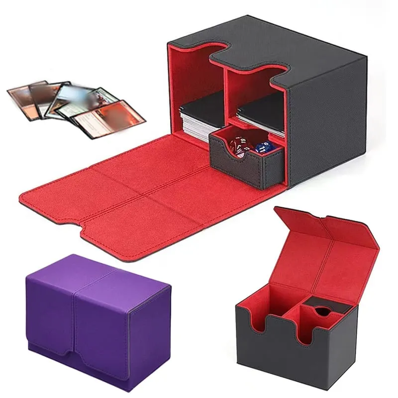 Card Storage Box Card Box Big Case Mezzanine Storage Box Top Side Installation Toys Games Collection Card for Trading — image 1