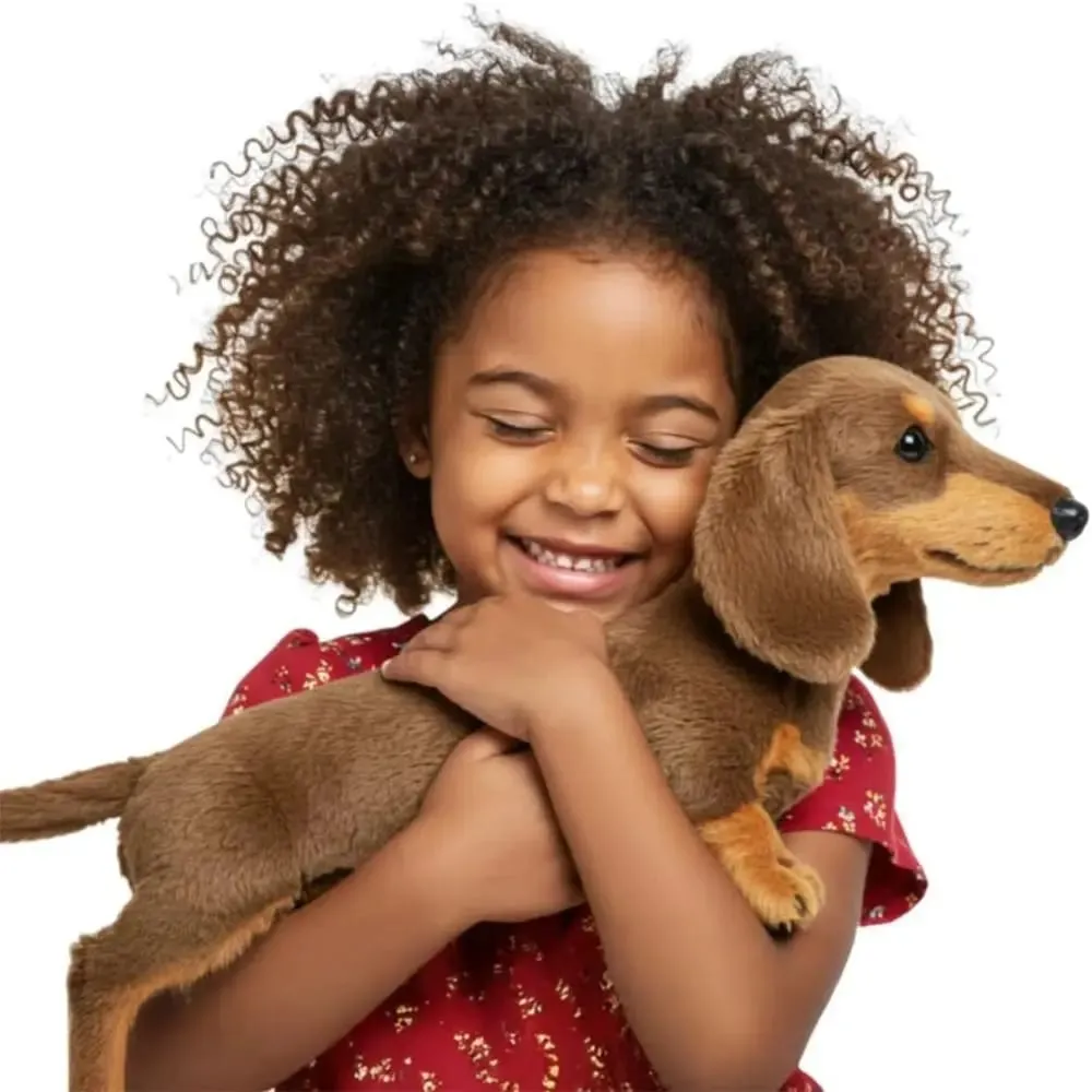 Brinquedo de pelúcia de cachorro macio imita movimento natural simulação imitar pelúcia bonito realista animais de pelúcia para suporte emocional