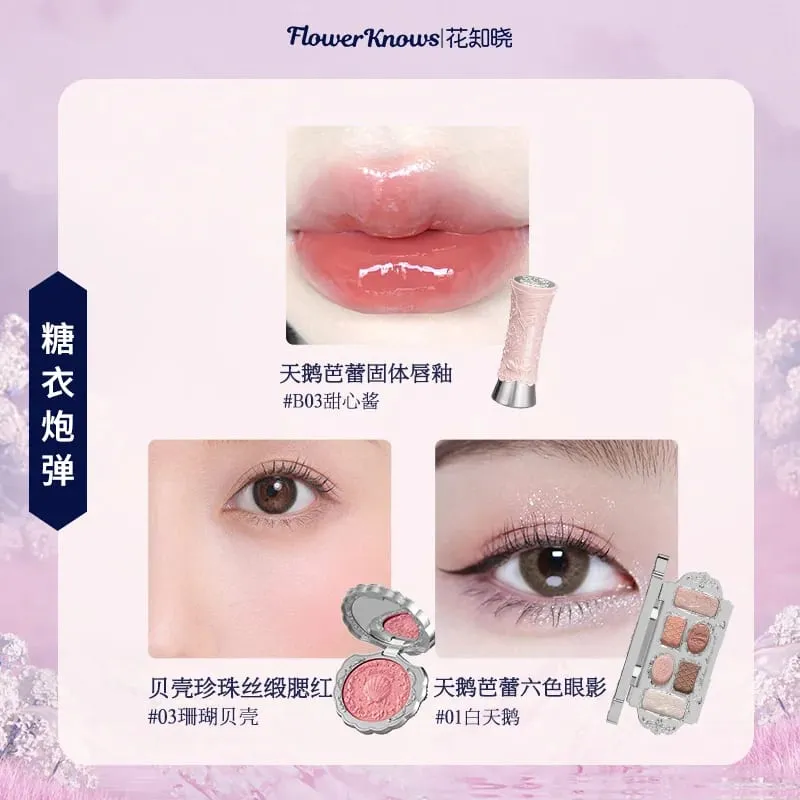 Flowerknows caixa de presente conjunto de maquiagem pequeno anjo caixa completa lábio esmalte blush concha jóias flor saber kit de presente de aniversário