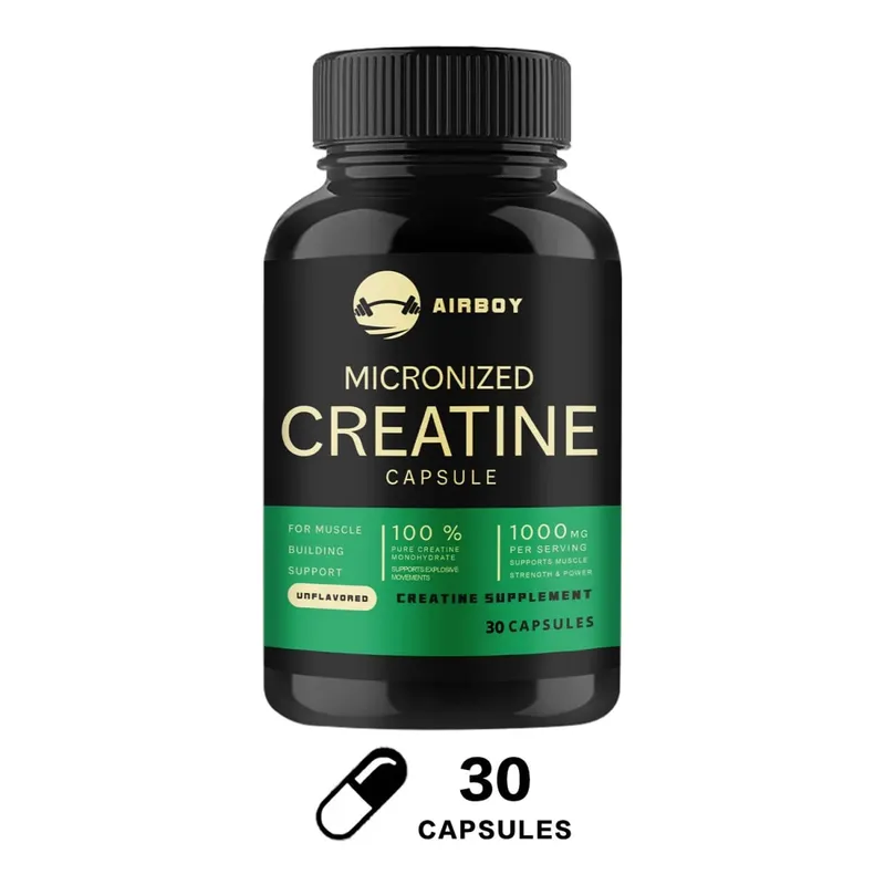 Creatine Monohydrate Capsules - Strength Muscle Performance Supplement for Men and Women Non-GMO and Gluten-Free