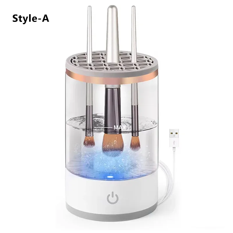 Portable USB Makeup Brush Cleaner 3 In 1 Electric Cosmetic Brushes Cleaning Dryer Tool Awtomatikong Hugasan Makeup Cleaner Para sa mga Babae