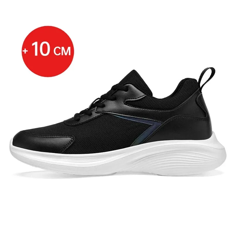 Men Fashion Height Increasing Sneakers Breathable Mesh Height Increase Shoes Microfiber Sole Comfortable Outdoor Walking Shoes