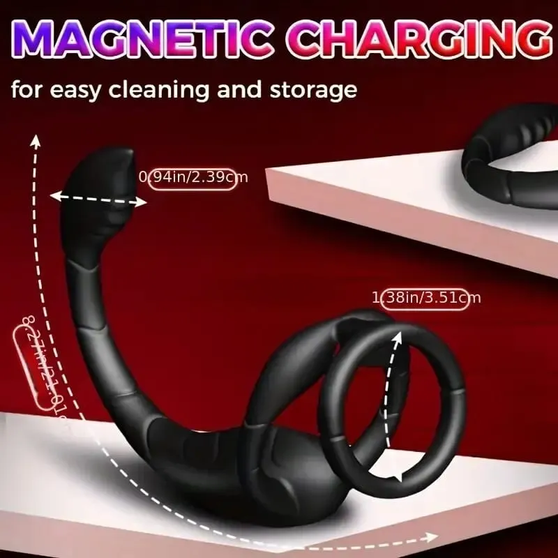 Scorpion Vibration Lock Ring Anal Opening Prostate Massager Magnetic Suction Charging Strong Earthquake Electric Para Hombre — image 5