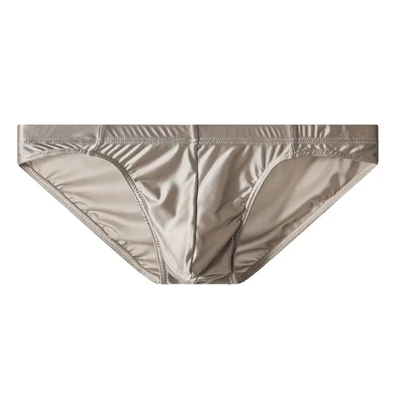 Men's Silky Satin Briefs Sexy Low Rise Underwear Soft Stretchy Bikini Panties Shiny Smooth Butt-lifting Briefs Fitness Underpant — image 11