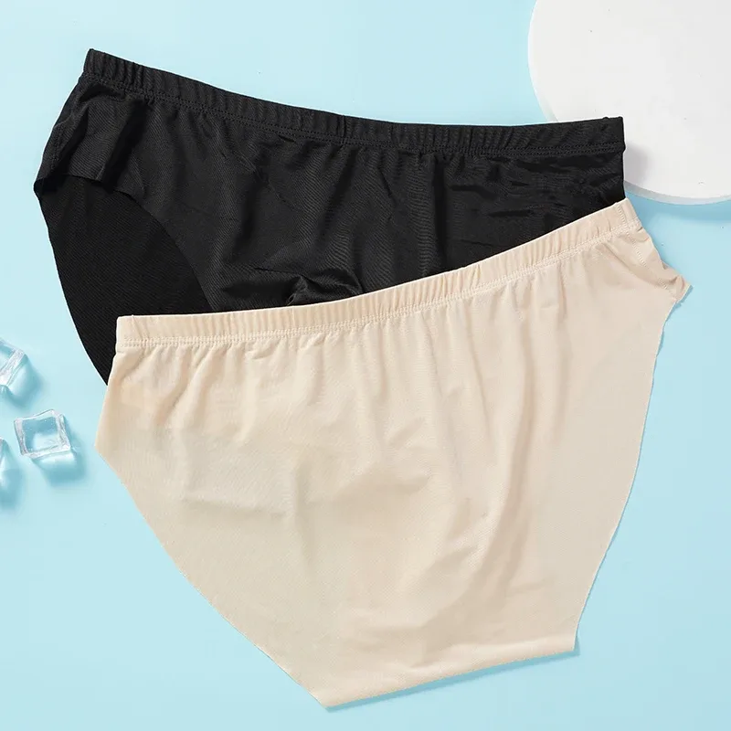 4 pçs cuecas de seda gelo masculina verão transparente sem costura sexy de secagem rápida na moda respirável calcinha ultra-fina — image 7
