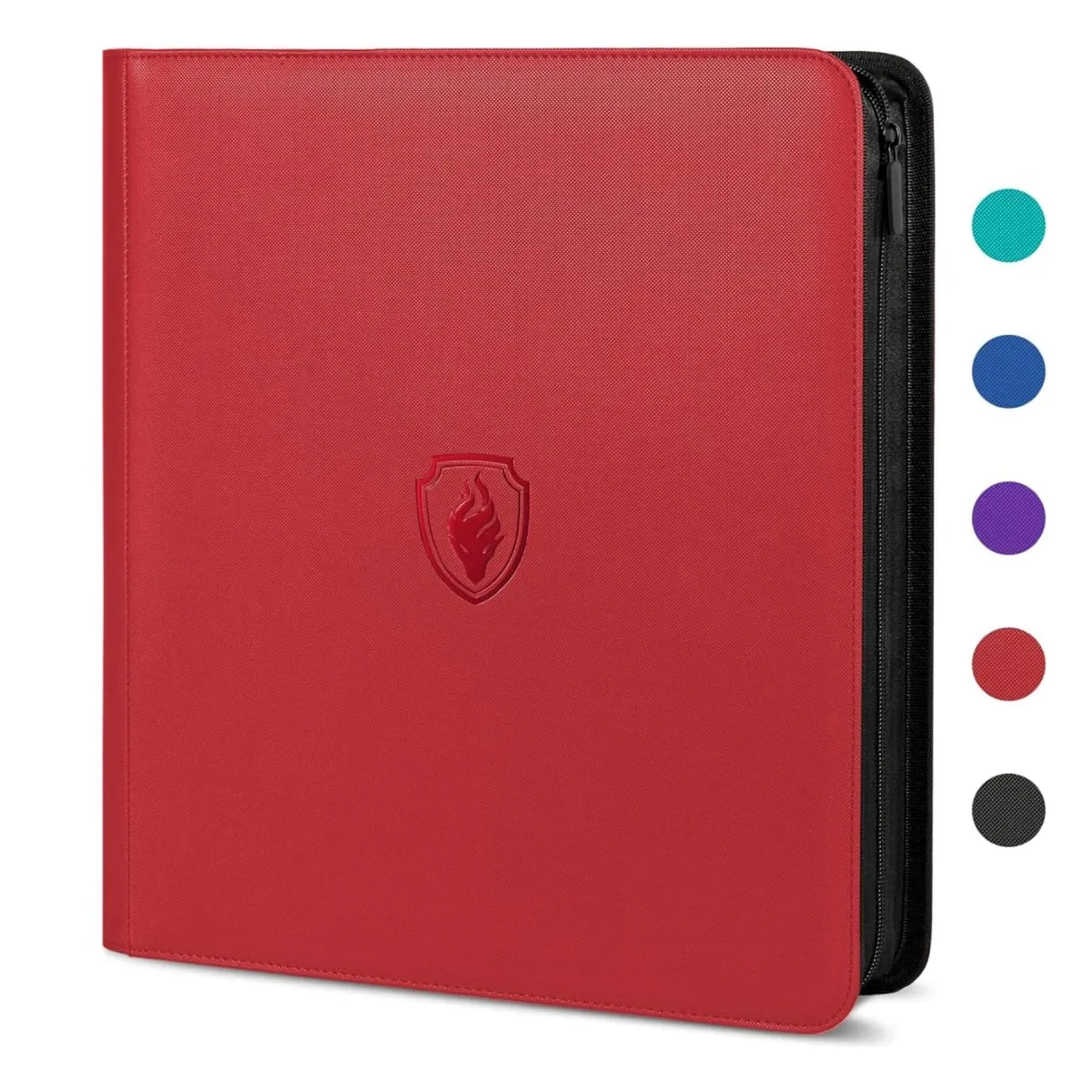 Trading Card Binder 12 Pocket Zipper Binder Card Album Holds 480 Cards Premium Leather Card Folder for TCG/Game/Sports Cards