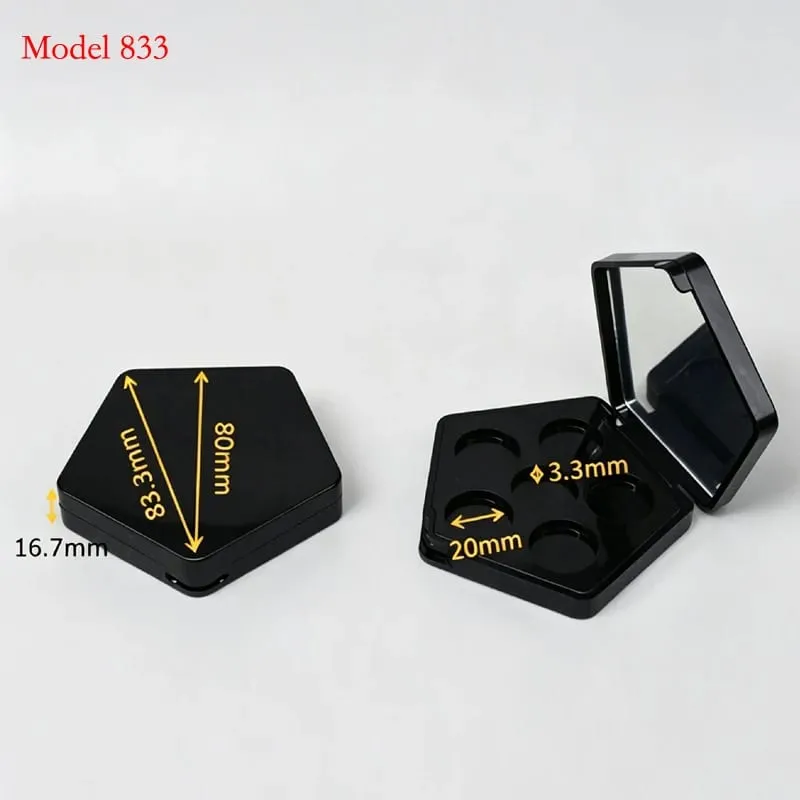 Batch Sale Price For Square 2/3/4/5/6/9/12 Colors Black Plastic Empty Eye Shadow Palette Blusher Powder Container