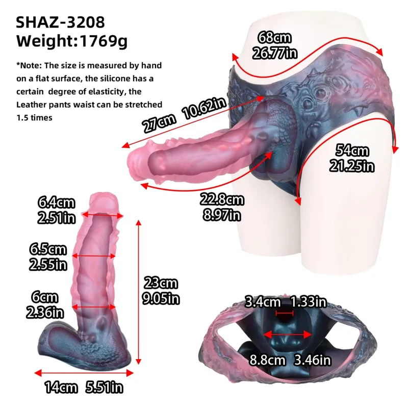 Strap On Long Horse Dildo Sheath Silicone Harness Dildo Panties Wearable Penis Sleeve Adult Sex Toy for Men Reusable Condom — image 19