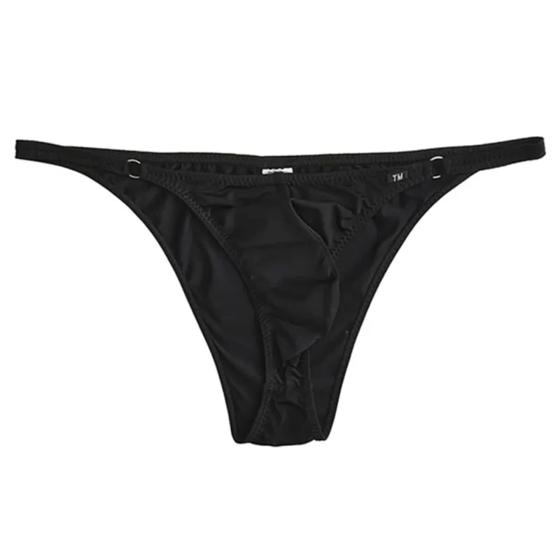 Men's Half-covered Butt Briefs Bulge Pouch Comfortable Underwear Gay Lingerie Sexy U Convex Belt Loop Low Waist Underwear — image 2