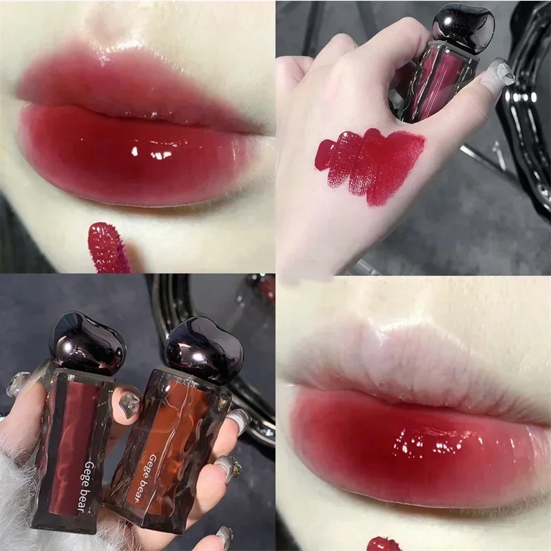 Gennemsigtig Vand Blank Orange Lip Gloss Rød Spejl Jelly Flydende læbestifter Fugtgivende Langtidsholdbar Lip Tint Stain Kosmetik — image 8