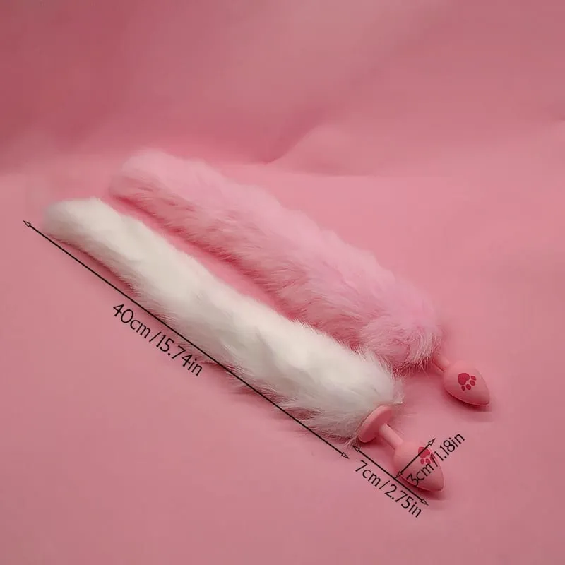 Soft Rabbit Long Tail Metal Anal Stopper SM Rabbit Tail Butt Plug Anal Sex Toys Prostate Massager Anus Sex Products for Men — image 4