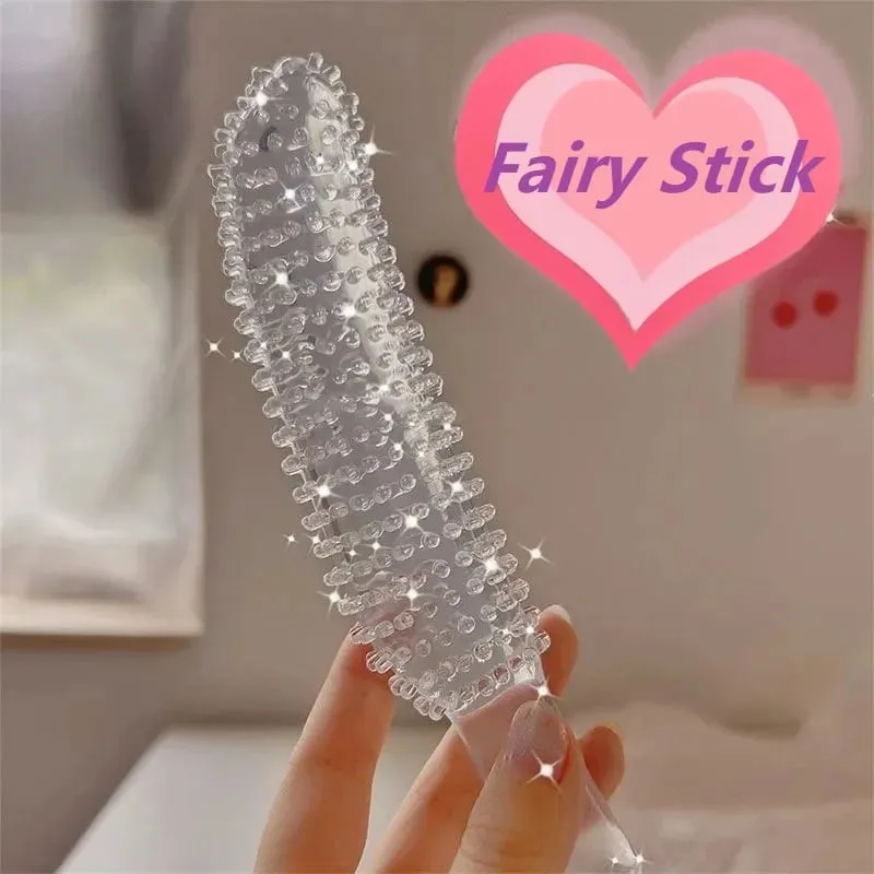 Mainan Seks Sumbat Dubur Penis Bening Lembut Gada Butiran Besar Tongkat Peri untuk Pria Wanita Pasangan Stimulasi Vagina dan Anal