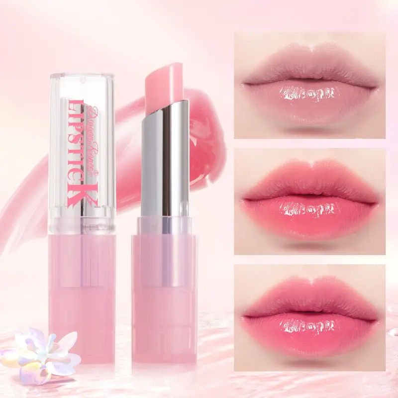 Baume à lèvres couleur hydratant brillant imperméable longue durée baume à lèvres rose avec effet brillant adapté à tous les types de peau apaisant a