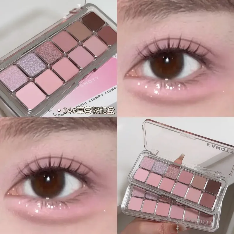 Palette de fards à paupières 12 couleurs à faible Saturation, tout mat, thé abricot, maquillage pour les yeux, maquillage quotidien de la terre, ombres à paupières longue durée