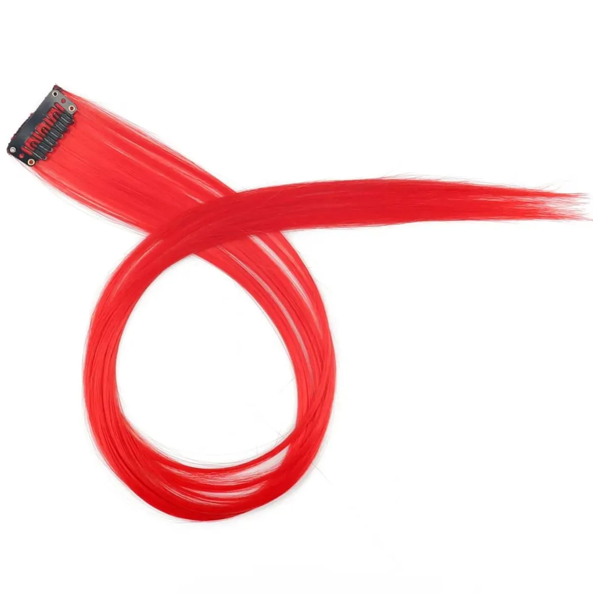 45cm Straight Clip‑on Synthetic Hair Pieces One‑Piece Bright Color Hair Extension Clips DIY Cosplay Hair Accessories