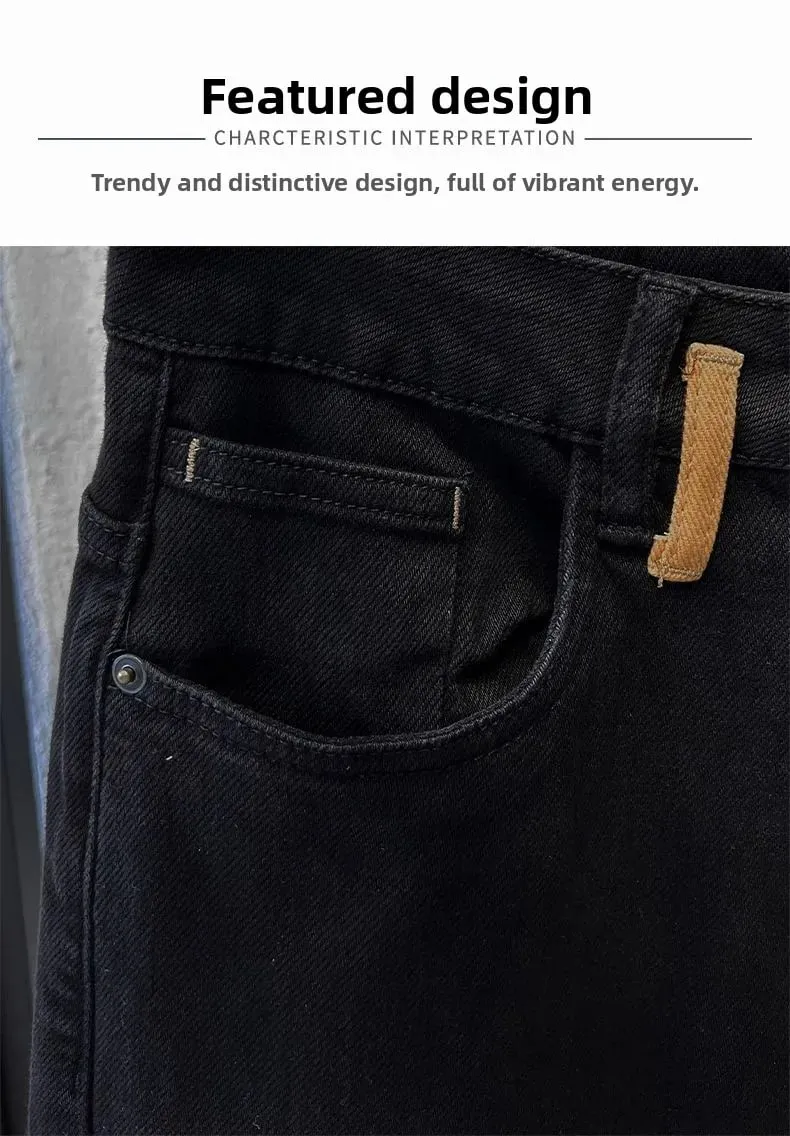 Autumn New Handsome Trendy Brand Black Harlan Jeans Casual Pants Loose Small Straight Casual Trousers Baggy Cargo Pants Man