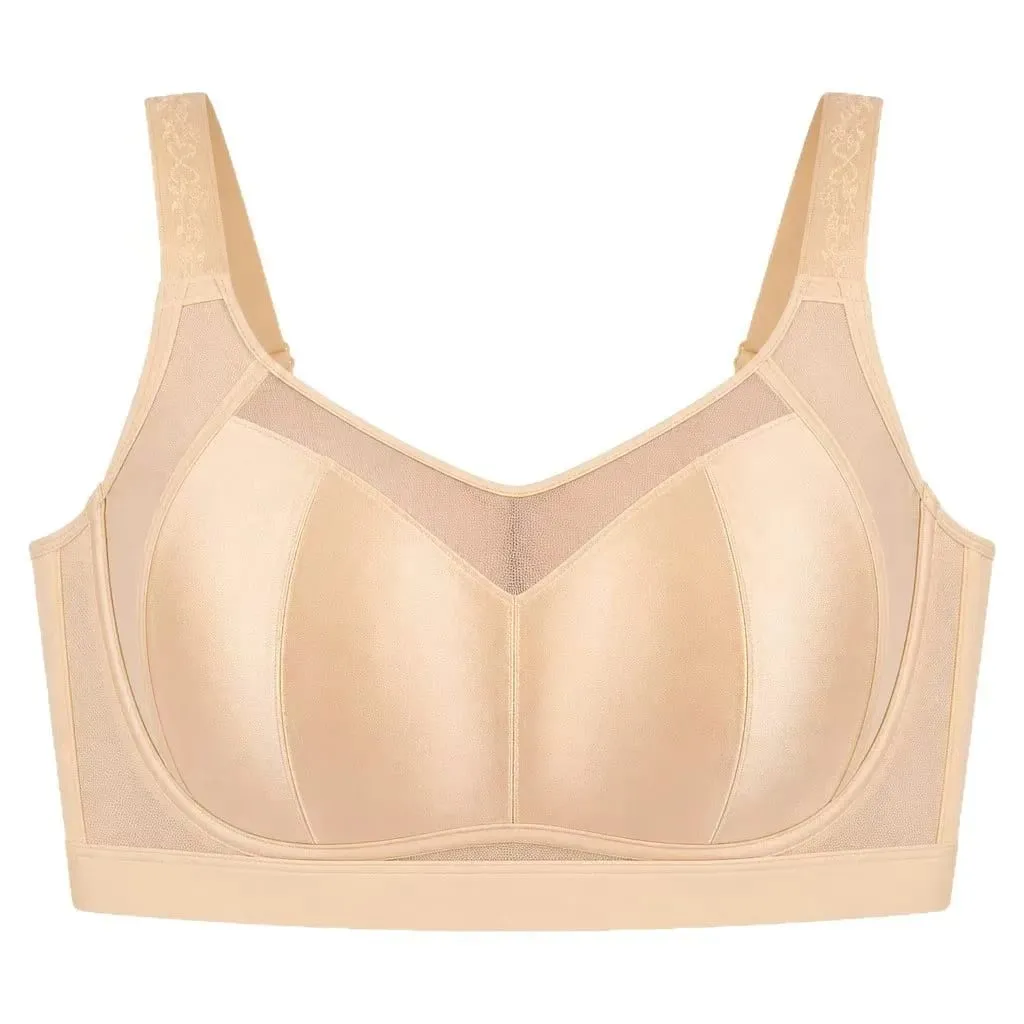 Women's plus Size Minimizer Bra Ultra-Thin Full Coverage Gathered Side Support Anti-Sagging Brassiere for Large Bust