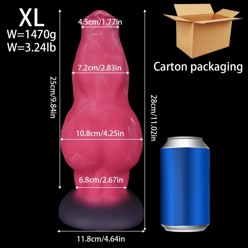 Silicone Dog Knot Dildo with Suction Cup Big Anal Plug Long Anal Beads Butt Plug Gay Sex Toy for Women Men Prostate Massager — image 11