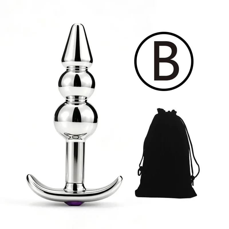 Metal Anal Beads Butt Plug Set Wearable Outerdoor Small Large Anal Plug G Spot Dildo Insert Vagina Anus Sex Toy