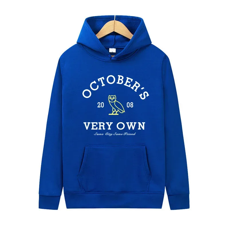 October's Very Own Owl Print Hoodie Unisex Men Women Casual Pullover Long Sleeve Streetwear Fleece Hooded Sweatshirt With Pocket