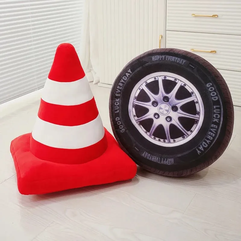 40cm Traffic Light Series Pillow Stop Traffic Light Roadblock Tire Creative Plush Toys Suitable For Home Kids Boys Favor Gifts