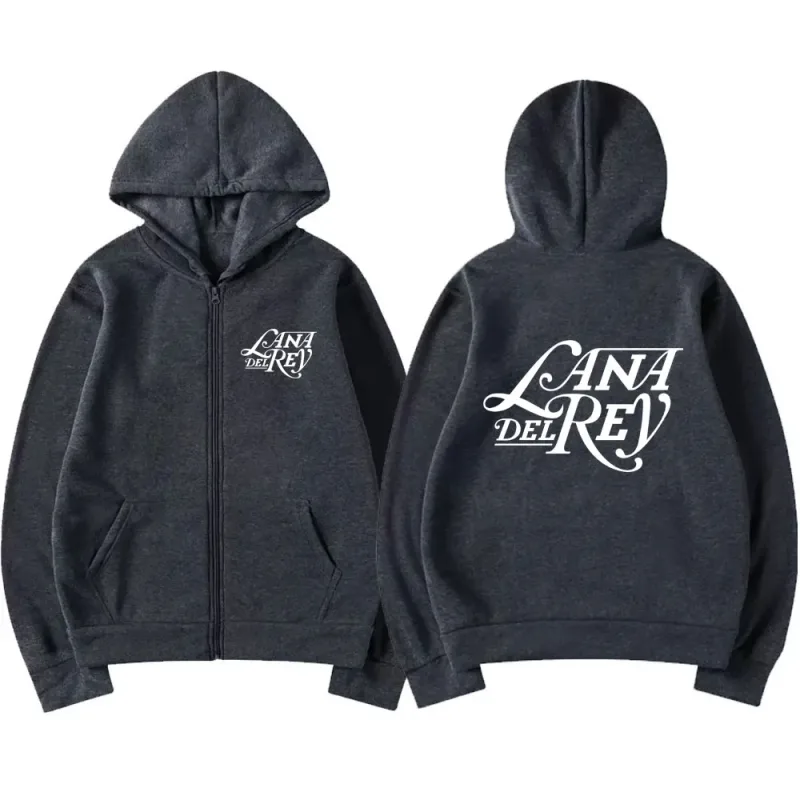 Lana Del Rey Logo graphique sweat à capuche avec fermeture éclair hommes femmes Vintage surdimensionné sweat zippé mode polaire vestes à capuche Streetwear — image 10