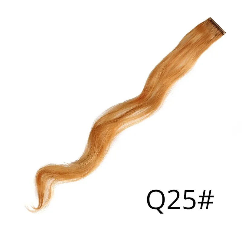 Leeons Clip In One Pieces Hair Extensions Straight Ombre Purple Blue Pink Extension Hair Women Synthetic False Fake Hair