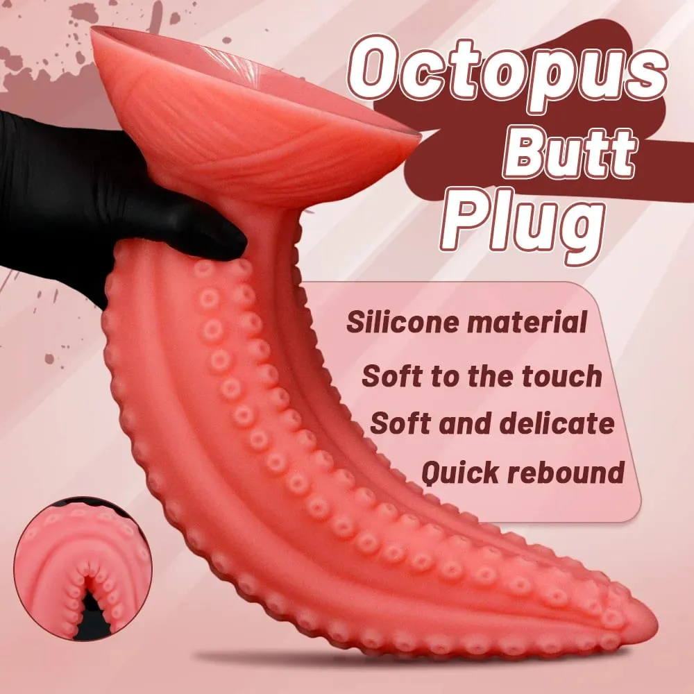 5 Sizes Big Anal Dildos Soft Silicone Long Butt Plug Monster Dildo Huge Pink Tentacle Dildo Masturbate Sex Toys for Women Men