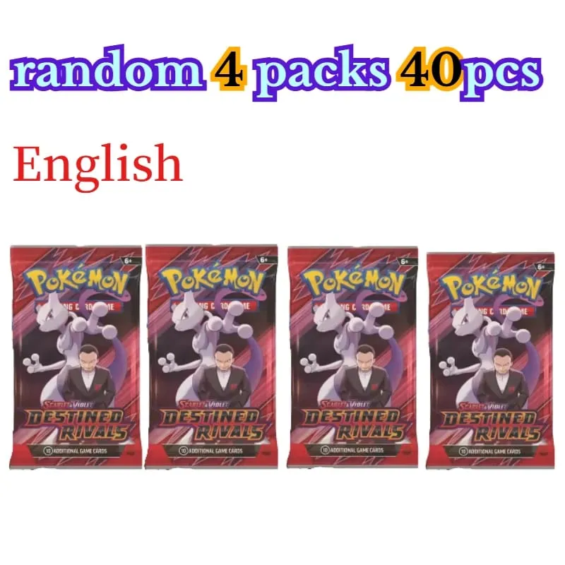 楽しい 40 ピースポケモンカードパック 4 セット日月バイオレット 151 英語トレーディングカードグッズおもちゃハロウィンギフトファンタジー SF