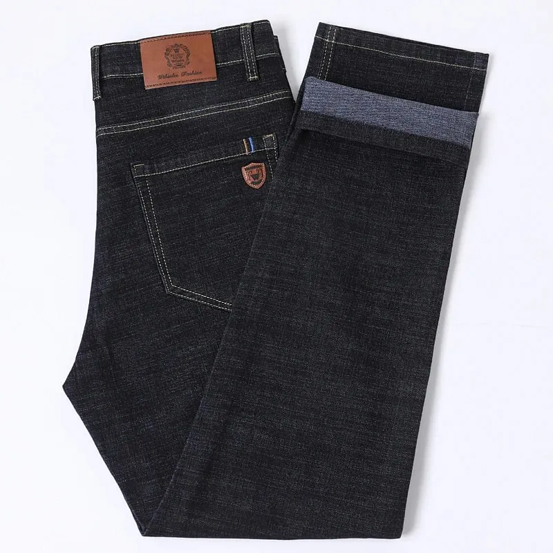 2026 Y2k Clothes Pantalon Homme Stretch Business Four Seasons Blue Regular Fit Straight Jeans