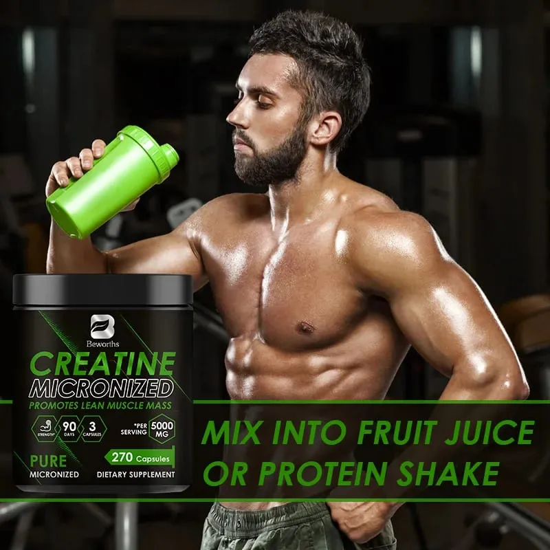 Beworths Creatine Monohydrate Powder 5000Mg สำหรับก่อนออกกำลังกายสร้างกล้ามเนื้อ Cellular Energy สมองสุขภาพภูมิคุ้มกันสำหรับ GYM
