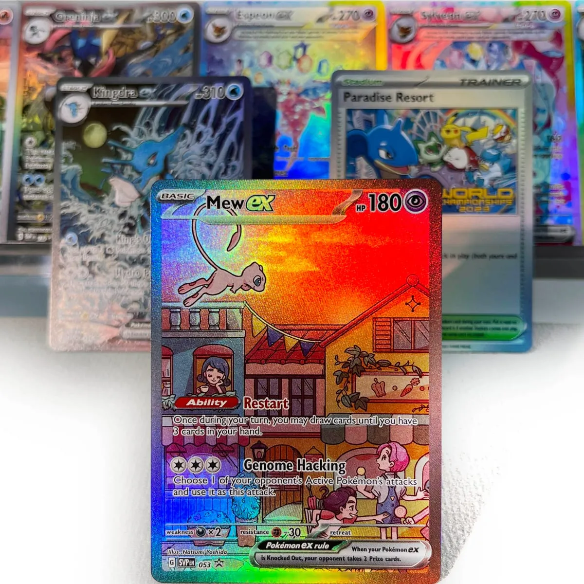Scarlet & Violet Promos PKM Cards PTCG5-B Rainbow Charmander Paradise Resort Mew Rare Collection Battle Toys Gifts for Hobbies — image 1