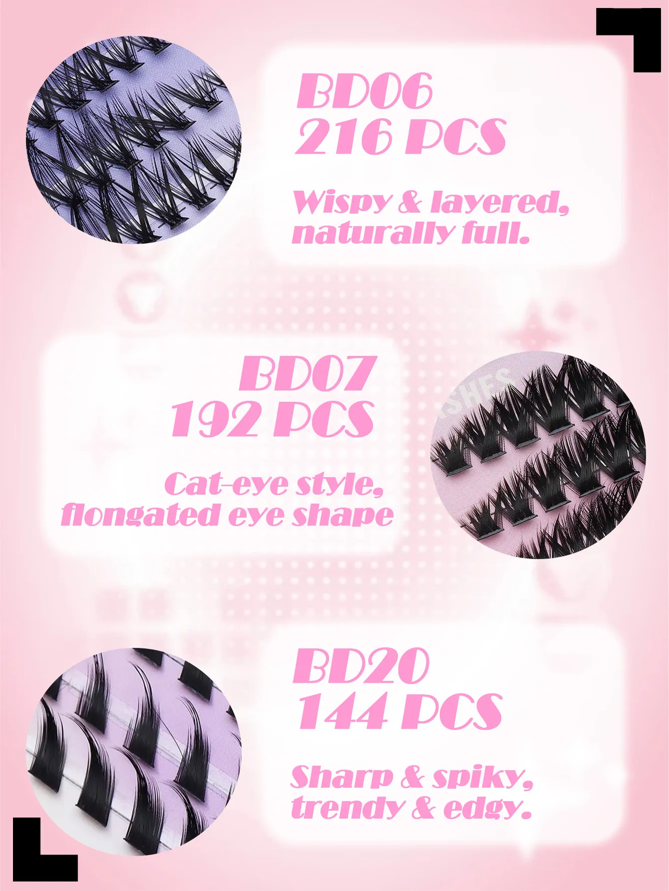 6 sizes of clustered eyelashes multiple combinations and styles to easily create exquisite eye makeup a must-have for beauty