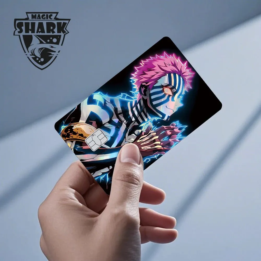 Magic Shark 2026 New Hot Demon Slayers Anime Shinny Holographic Laser Skin Cover Sticker Film for Debit Credit Bank Card