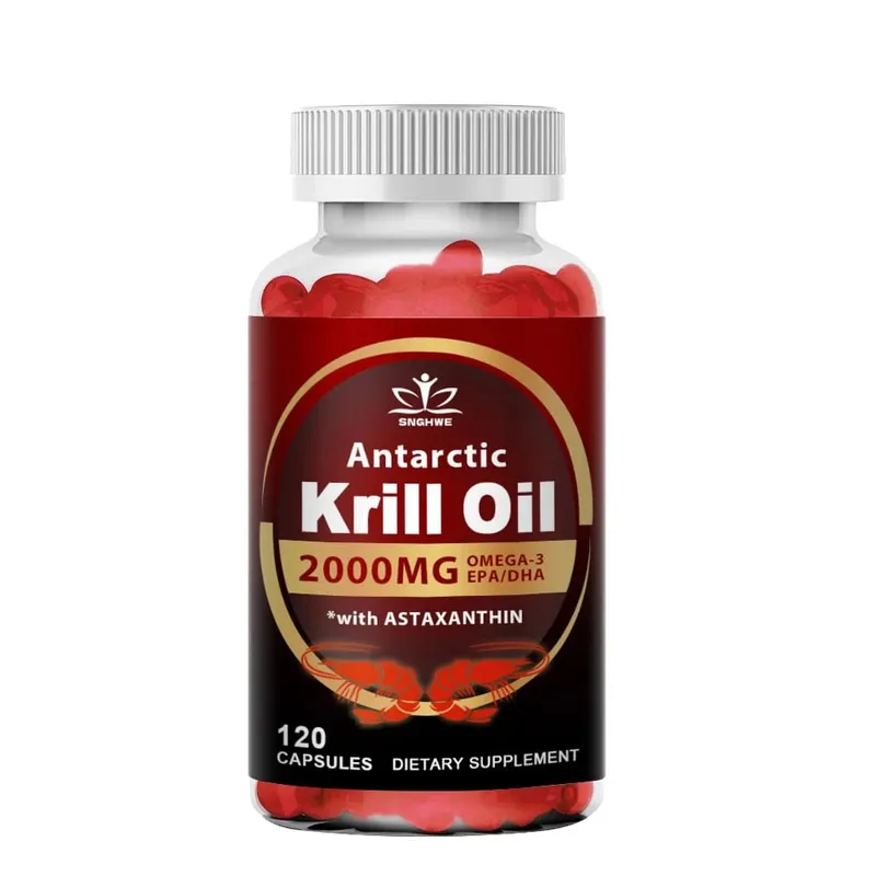 2000 mg d'huile de krill phospholipides oméga-3 EPA et DHA phospholipides et astaxanthine pour le régime de soutien immunitaire et cardiaque des articulations cérébrales