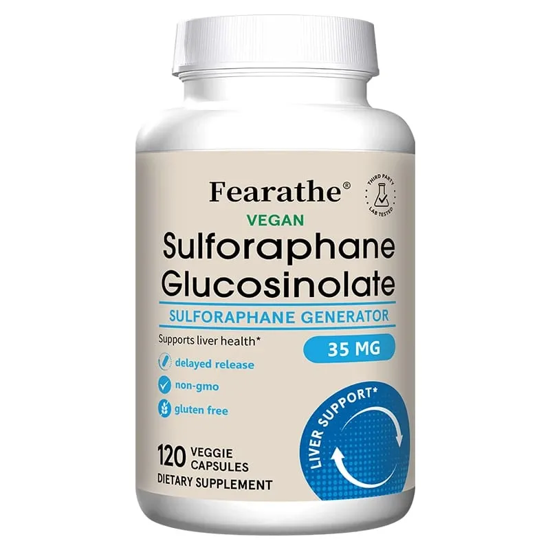 Sulforaphane Glucosinolate Capsules - Broccoli Seed Extract with Myrosinase Liver Detox & Cellular Health Support 120 Counts