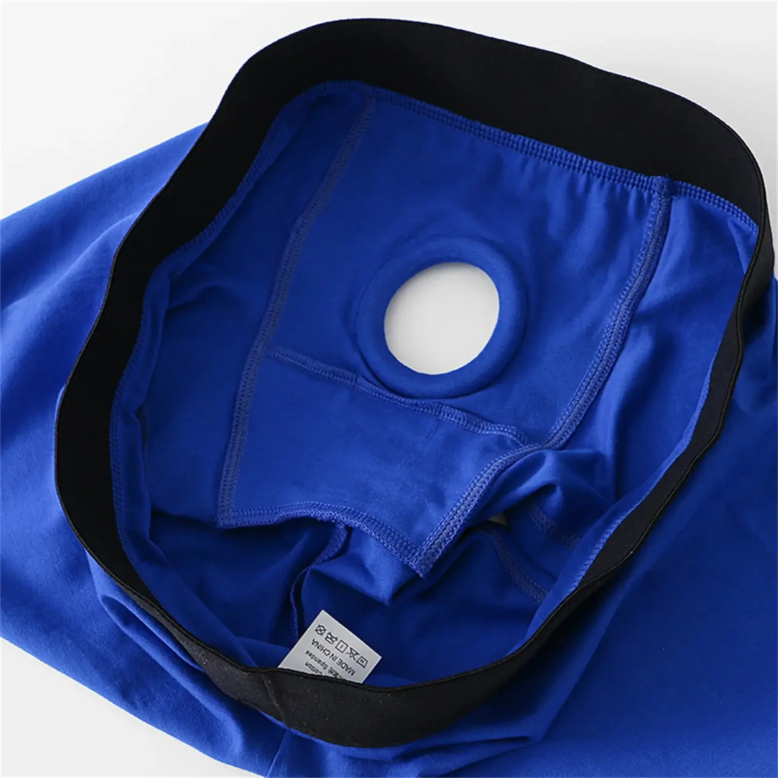 Mens Cotton Underwear Soft Open Pouch Hole Boxer Shorts Cock Ring Silicone Ring Sexy Boxer Briefs Erotic Panties Trunks Stretchy