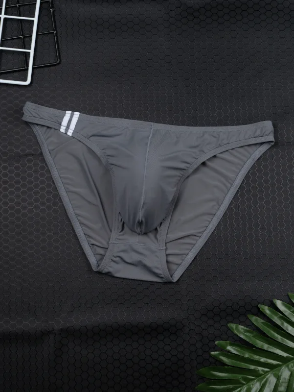 4-Pack of Men's Elastic Fitted Briefs in Random Colors, New Summer Casual Briefs for Men, Solid Color Breathable Comfortable Soft Briefs for Men, Multi-Color Cool and Smooth Briefs for Men