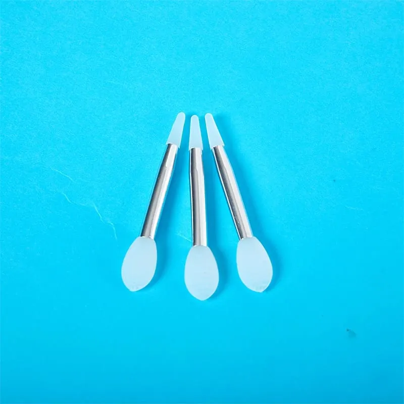 3 Pieces Of Soft Silicone Double Head Lip Mask Brush With Sucker Dust Cover Makeup Brushes With Storage Box