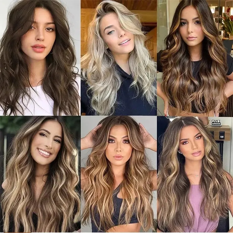 Jeedou Clip in Hair Extensions 4Piece/Set Synthetic Long Wavy Thick Hair Bouncy Curly Full Head Hairpiece Natural Looking